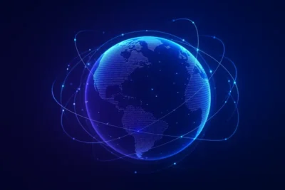 Globe numérique connecté symbolisant les innovations technologiques et l’intelligence artificielle – ActuWebTech